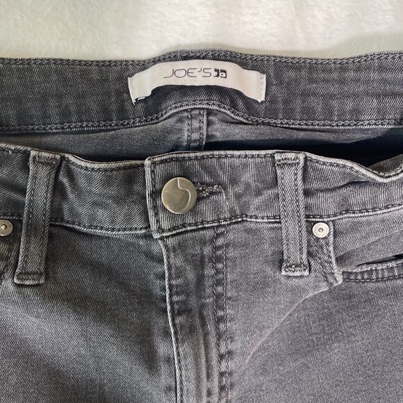 Joe’s Jeans Zipped Super Skinny Jeans 27 Black Stretch Denim Pants Cuffed - Picture 2 of 7